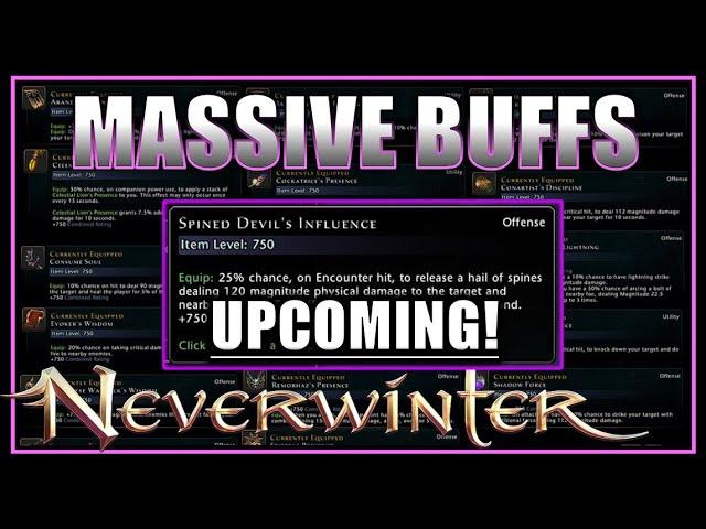 MASSIVE Buffs Coming (+1,500%) to Bonuses like Xuna, Scorpion, Spined Devil, Owlbear! - Neverwinter