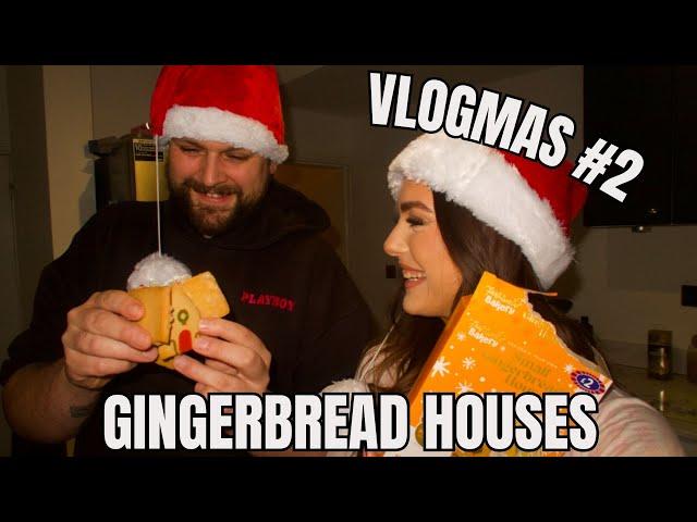 Vlogmas day 2 - building gingerbread houses together *dan DESTROYED mine* 