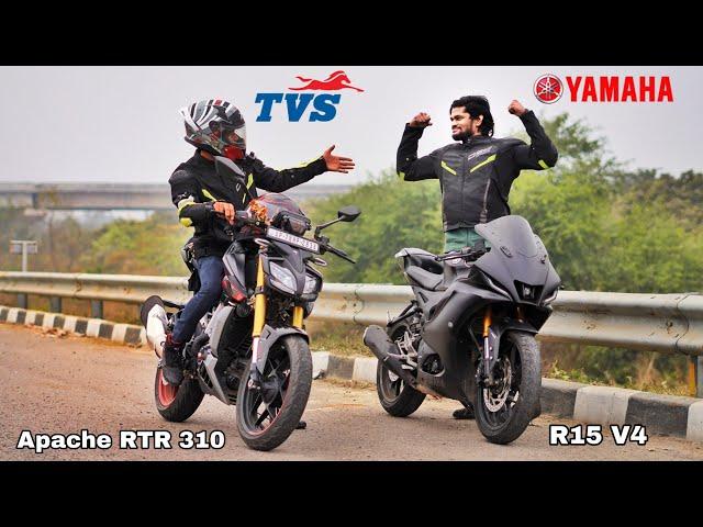 Tvs Apache RTR 310 Vs Yamaha R15 V4 | Drag Race | Ye Kya Kah Diya isne R15 k bare me