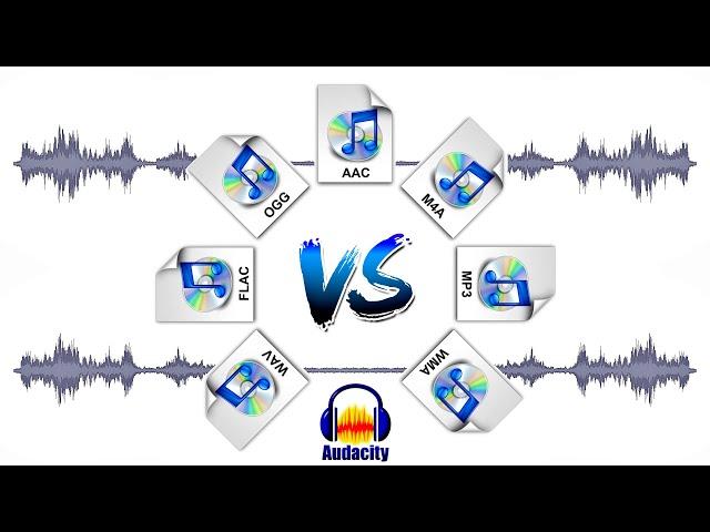 Сравнение Flac VS Mp3, m4a, aac, ogg, wma в audacity