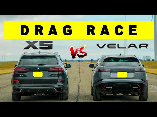 2022 Range Rover Velar P400 vs BMW X5 40i, someone is lying. Drag and Roll Race.