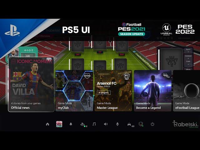 PS5 User Interface UI for eFootball PES 2021 PES 2022 concept | myClub & Master League menu