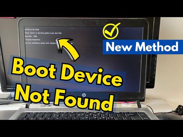 [New Method] Fix- Boot Device Not Found Error Hard Disk (3F0) | Laptop Boot Device Not Found