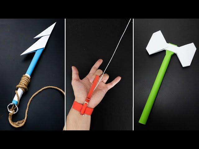 03 Amazing Origami Ninja Weapons || Axe | Harpoon | Ninja Web Shooter