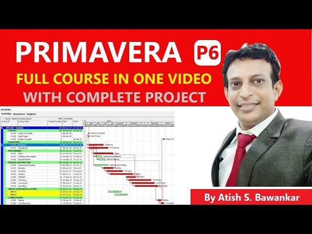 Comlete Primavera Course in One Video  I  full Primavera p6 free tutorial with Project