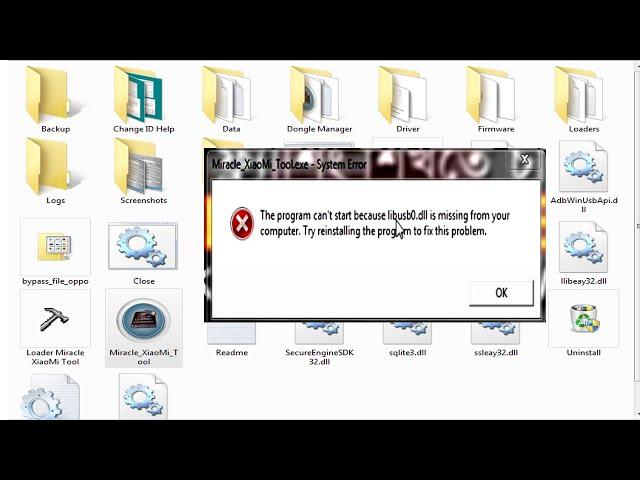 libusb0 dll Miracle XiaoMi Tool || How to Fix libusb0 dll Error libusb driver
