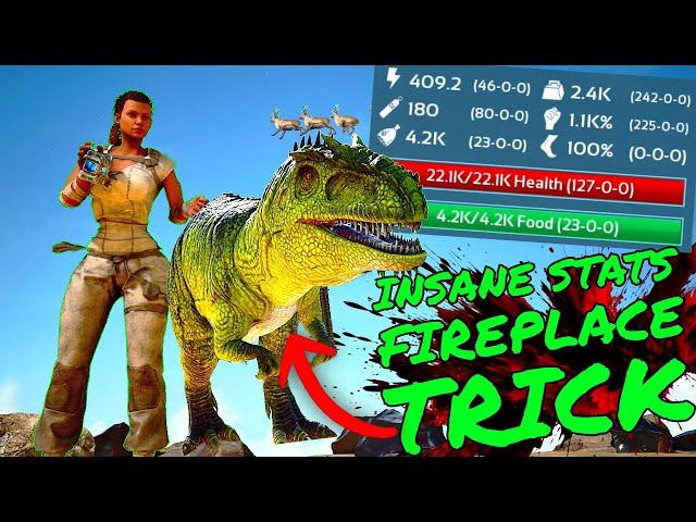 HOW TO GET INSANE LEVEL DINOS WITH Fireplace Trick in Ark Survival Ascended!!!