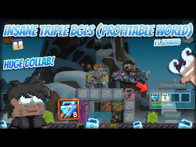 INSANE TRIPLE BGLS Buy and Sell (PROFITABLE WORLD) 7BGLS  GrowTopia