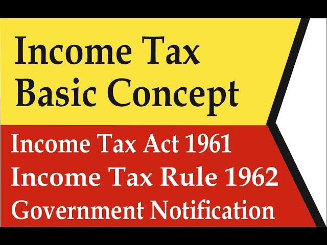 Basic Concept of Tax, Income Tax Act 1961, Rules 1962, Notification etc (Hindi), Fresher Taxation