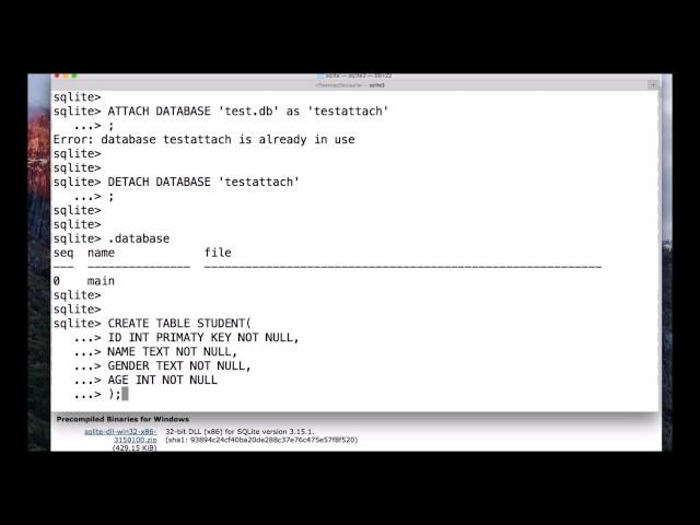 How to create Tables in s SQLite