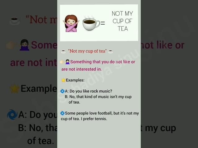 Not my cup of tea | English speaking practice #learning  #spokenenglish#vocabulary#grammar#meme