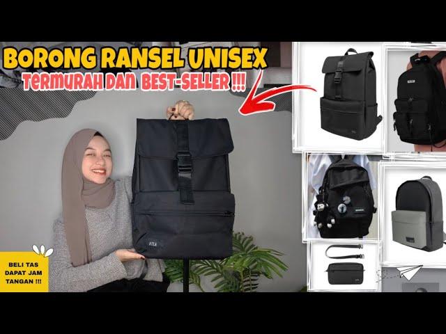 SHOPEE HAUL RANSEL UNISEX KERJA/KULIAH/SEKOLAH !!!! BELI TAS BONUS JAM TANGAN LIMITED EDITION