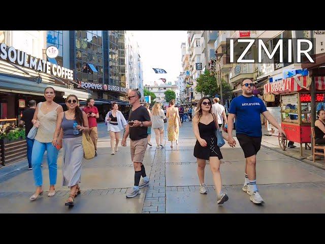 Street Vibe in İzmir's City Center: 4K Walking Tour (June 2024)