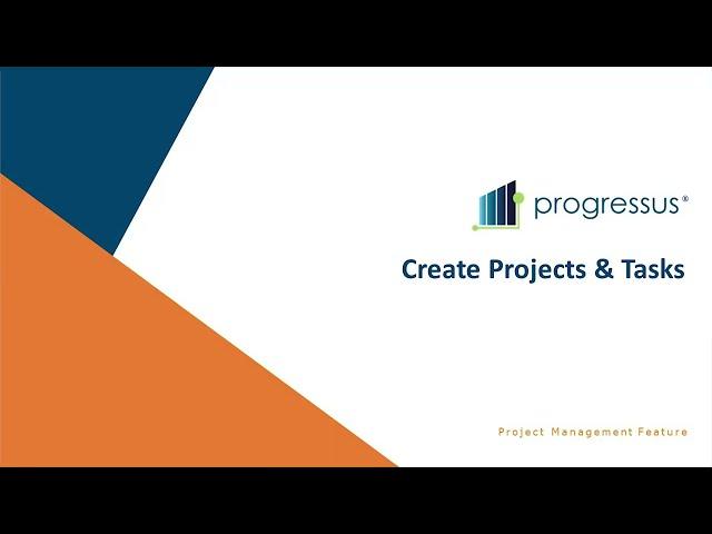 How to Create Projects Using the Progressus Project Wizard