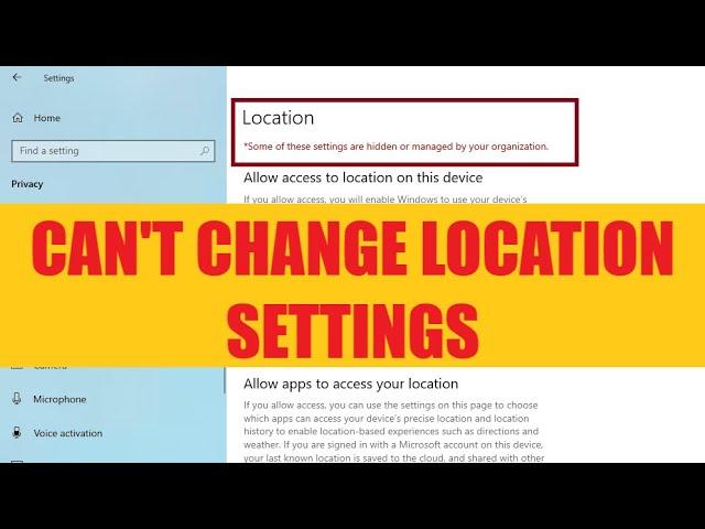 Some of These Settings are Hidden or Managed by Your Organization - Location (SOLVED)