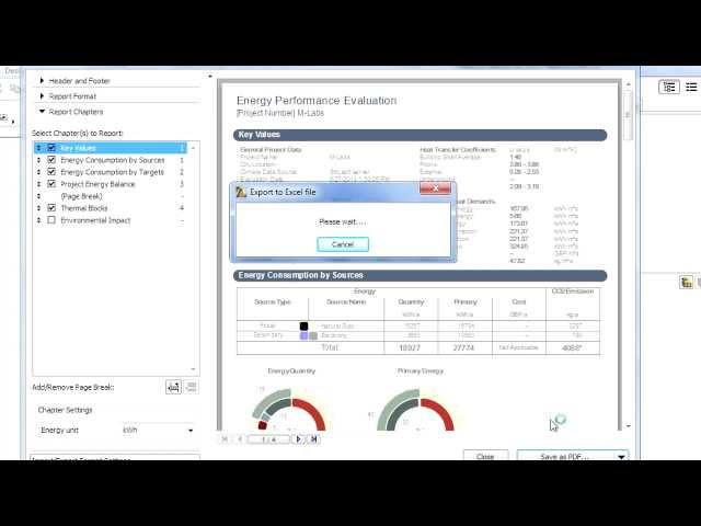 Exporting detailed energy performance report in XLS format from ARCHICAD