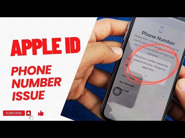 Phone Number can not be used at this time while creating Apple ID