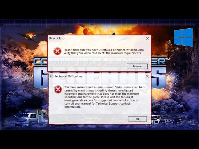 Fix All C&C Generals Problems In Two Mins (DirectX 8.1 Error/Full Screen)