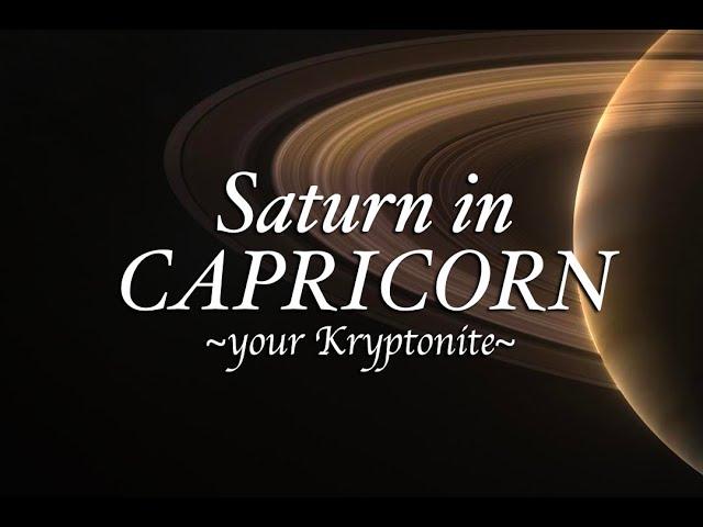 SATURN in CAPRICORN