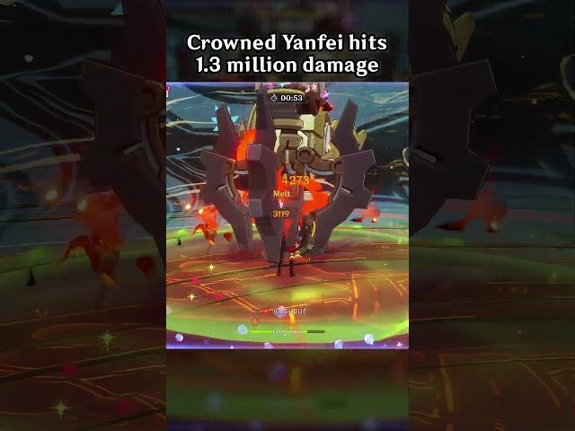 CROWNED YANFEI HITS 1.3 MILLION DAMAGE