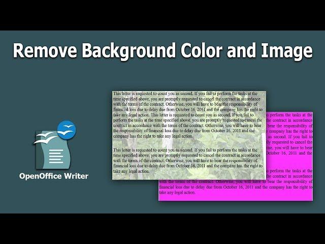 How to remove background image and color in OpenOffice Writer