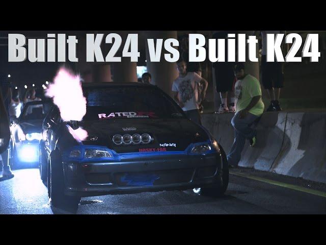 Fully Built K24 Hatch vs Fully Built K24 Coupe Heads up