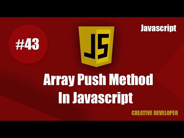 Array push method in javascript || Javascript array push method || Array push || Javascript Course