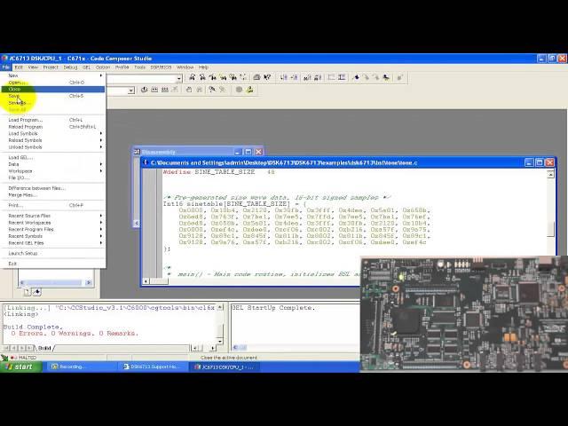 DSP Kit Tutorial 2C - Quick setup and Test example programs