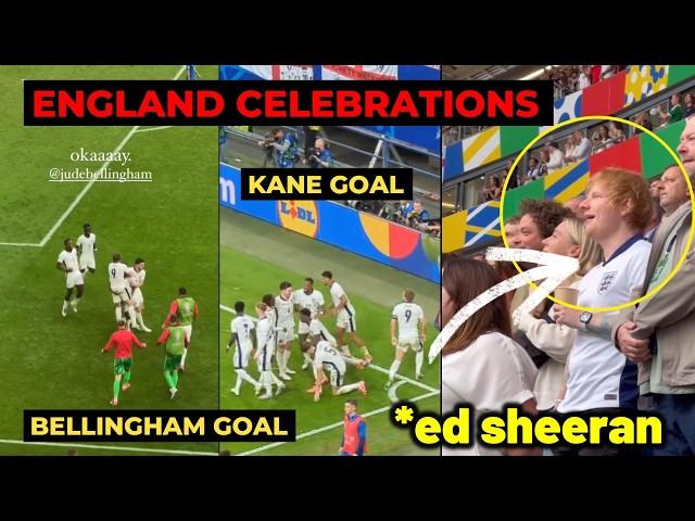 Ed Sheeran and England fans reactions to Bellingham goal and Harry Kane goal vs Slovakia