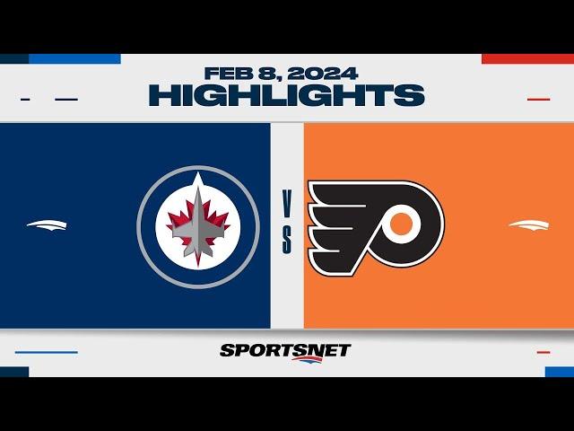 NHL Highlights | Jets vs. Flyers - February 8, 2024