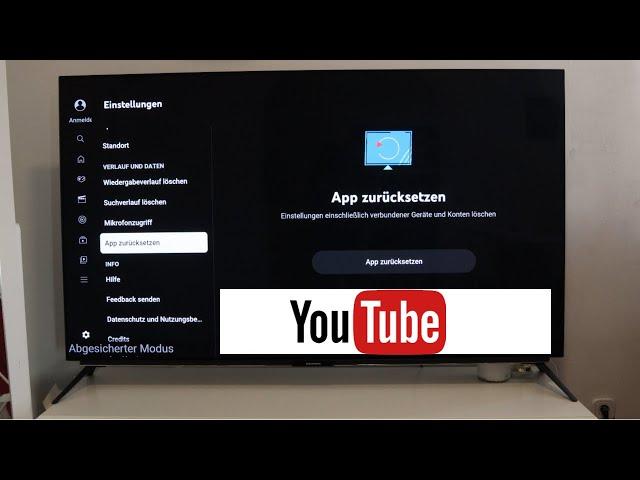 YouTube App zurücksetzen Android TV