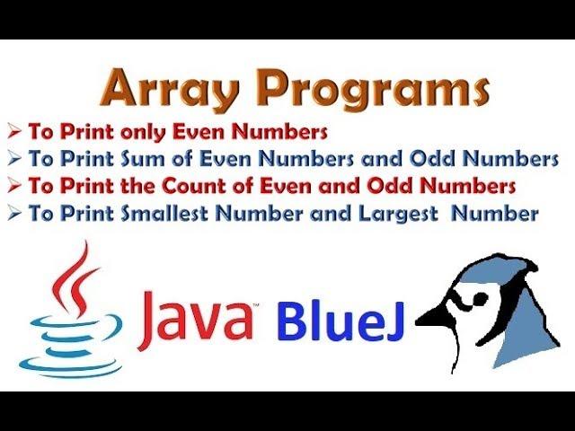 #40 Array Programs: Print Even numbers, Sum & Count of Even and Odd  & Smallest and Largest Number