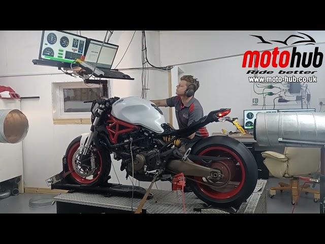 Ducati Monster 821 Dyno run, Decat & ECU Mapping