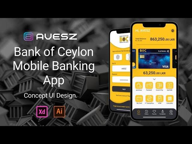 Adobe XD | Bank of Ceylon Mobile Banking App | AVESZ