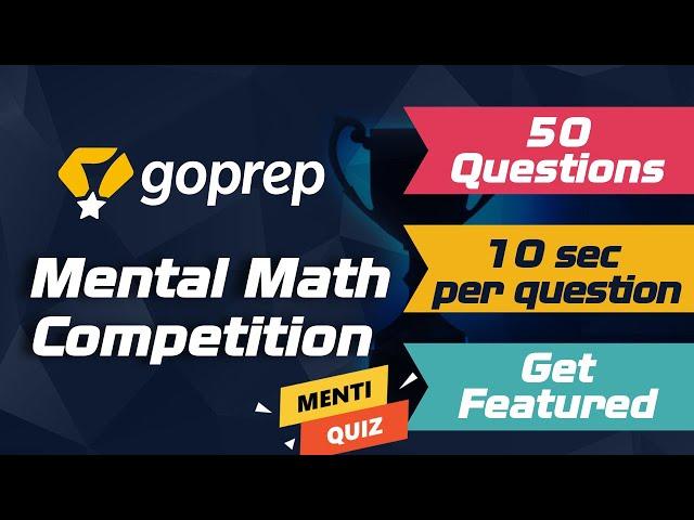 Goprep Mental Math Competition | Class 9 | Avi Sir | Goprep