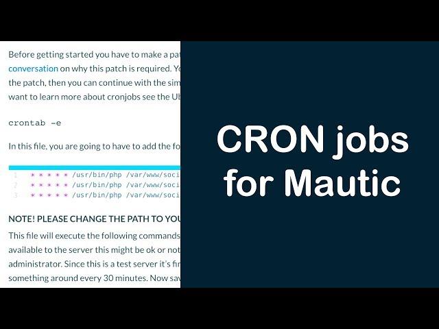 How to setup CRON jobs for Mautic