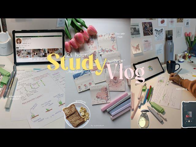 24 hour study Vlog | new note pads,journaling,lots of studying, notes taking,breakfast 