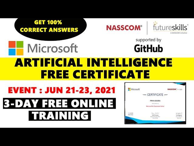 Microsoft Artificial Intelligence Free Course with Free Certificate | Free Training