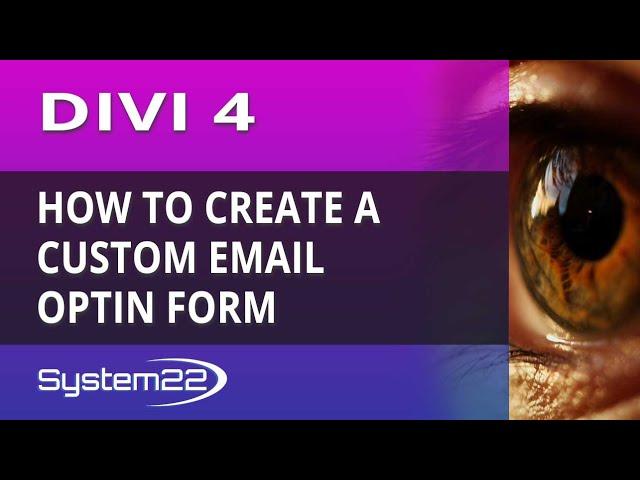 Divi 4 How To Create A Custom Email Optin Form