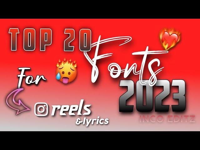 Best Trending Fonts For Editing 2023 || New Font For Instagram reels lyrics Video || #newfont #reels