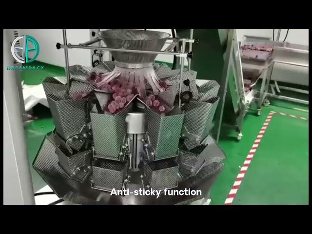 Frozen fruit weighing and packing machine