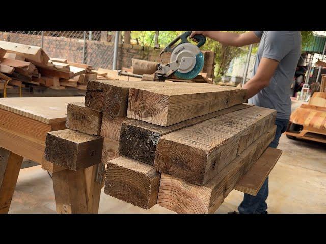 Amazed by the young carpenter's gigantic wood processing project. The Finest Woodworking Skills