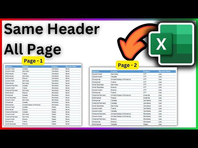 How To Put Same Header On Each Page In Excel When Printing - Full Guide