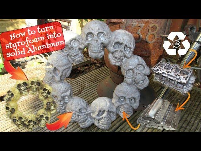 Styrofoam skulls into solid aluminum - Lost Foam Casting