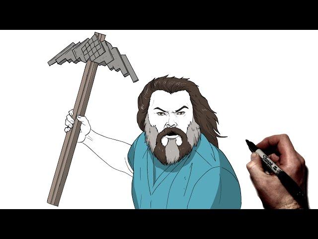 How To Draw Steve (Jack Black) | Step BY Step | Minecraft Movie