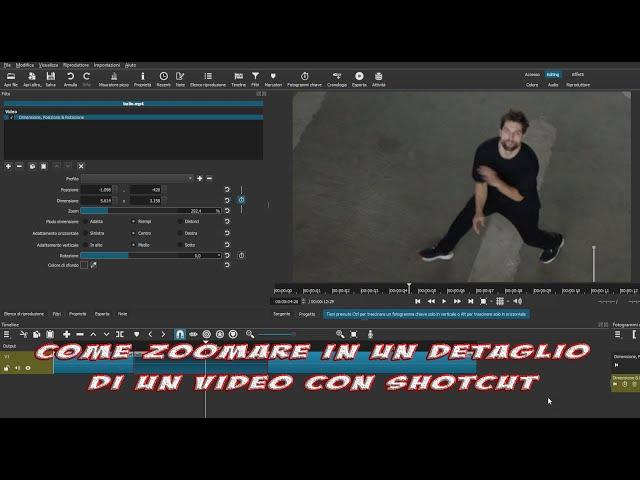 Come zoomare su un dettaglio di un video con Shotcut