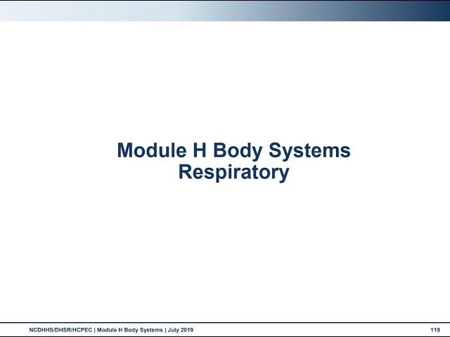 Module H: Body Systems - Respiratory