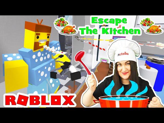 УСТРОИЛА ПОБЕГ ИЗ КУХНИ в Roblox Escape The Kitchen OBBY!