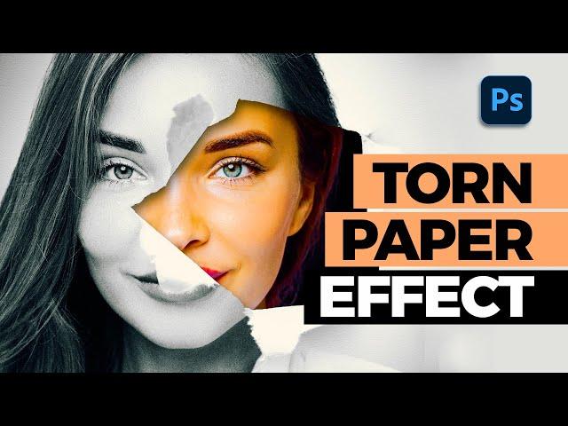 Torn Paper Effect in Photoshop ( 3 Minutes Tutorial )