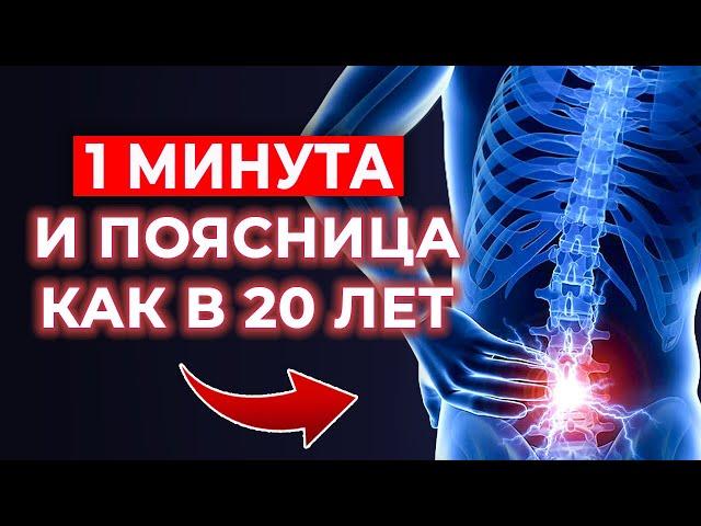 Чудо-упражнение для ПОЯСНИЦЫ | Одна минута и спина не болит! | Экстренная помощь при боли в пояснице